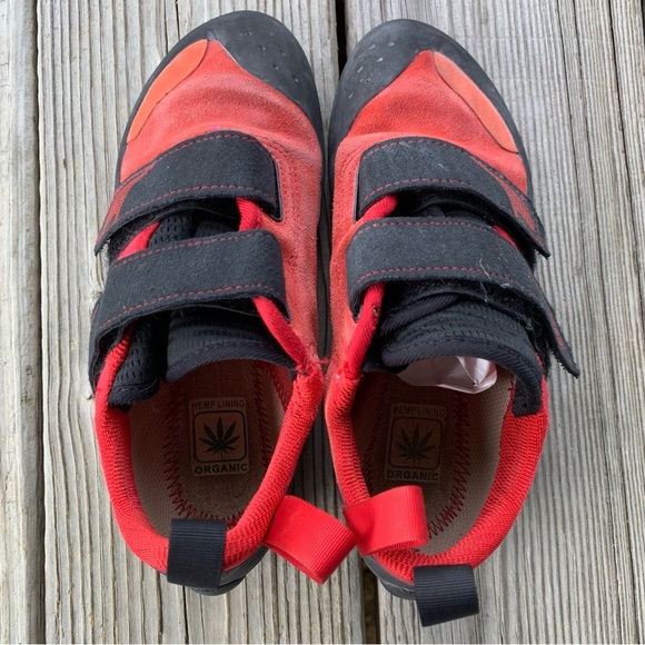 Climb X Rave Strap Climbing Shoes Mens US 6 / Womens US 7 EU 38 Red Hook & Loop - Picture 6 of 15